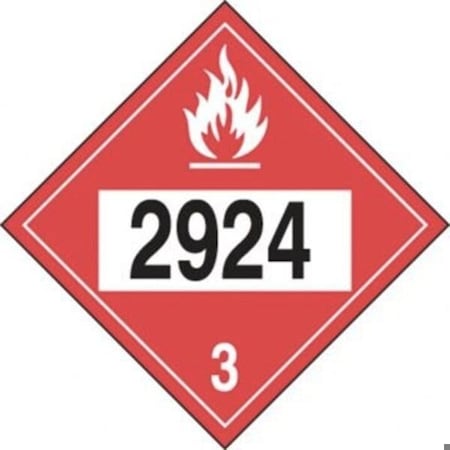 Accuform 4DIGIT DOT PLACARDS HAZARD CLASS 3 MPL744CT50 MPL744CT50